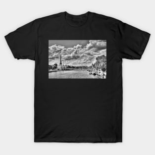 The River Seine And Eiffel Tower T-Shirt